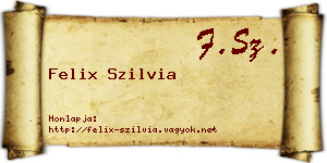 Felix Szilvia névjegykártya